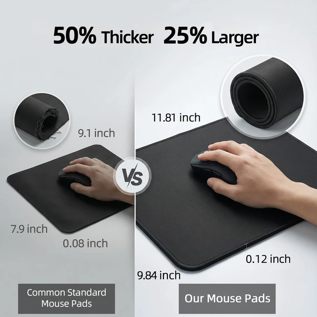 Alt view image 6 of 6 - 2-Pack Stitched Edge Mouse Pad for Office & Gaming