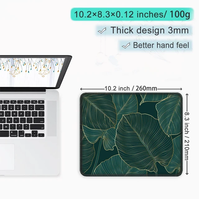 Alt view image 3 of 7 - ITNRSIIET 10.2x8.3x0.12 Inches Stitched Edge Mouse Pad, Smooth Textured, Waterproof, Washable, Non-Slip Rubber Base, Palm Texture