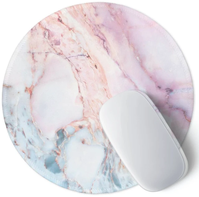 Main image of ITNRSIIET Pink Marble Round Mouse Pad, Premium-Textured Washable, Non-Slip Rubber Base, 7.877.870.12 inches