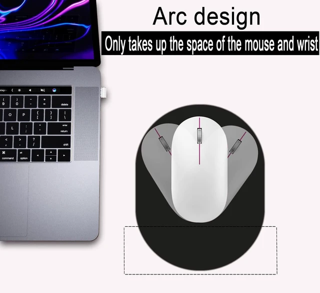 Alt view image 2 of 6 - 5x7.5in Black Small Mouse Pad Portable Waterproof Non-Slip Rubber Bottom for Wireless Mouse Laptop Keyboard Tray Office Travel