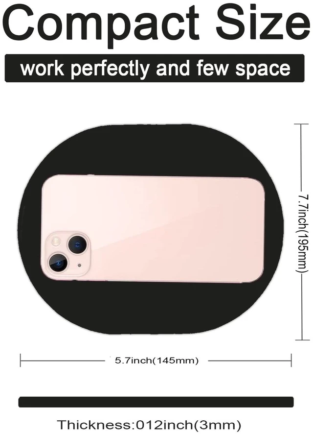 Alt view image 5 of 6 - 5x7.5in Black Small Mouse Pad Portable Waterproof Non-Slip Rubber Bottom for Wireless Mouse Laptop Keyboard Tray Office Travel