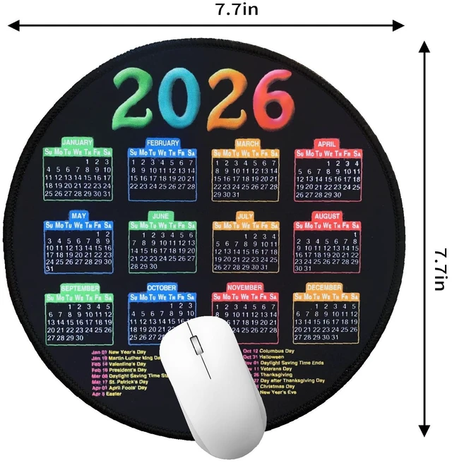 Alt view image 2 of 5 - 2026 Calendar Mouse Pad with Stitched Edge