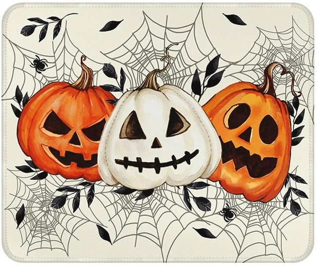 Main image of Spooky Halloween Pumpkin Mouse Pad 9.5x7.9 Inch With Anti-Slip Rubber Base for Computer Keyboard and Mouse