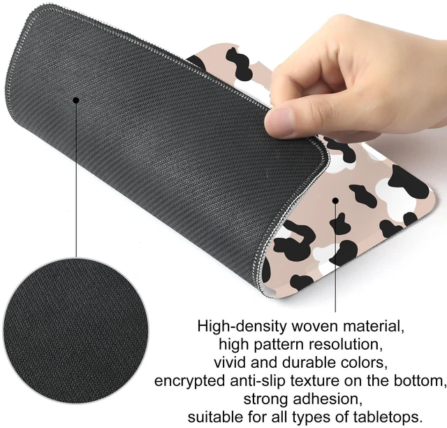 Alt view image 3 of 7 - Pink Cow Square Mouse Pad with Non-Slip Rubber Base, Home Office Desktop Accessory for Laptops, 9.4x7.8x0.12in