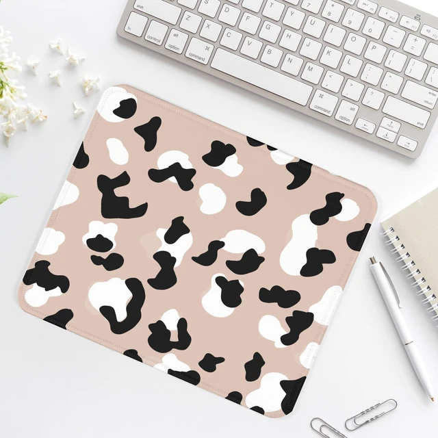 Alt view image 4 of 7 - Pink Cow Square Mouse Pad with Non-Slip Rubber Base, Home Office Desktop Accessory for Laptops, 9.4x7.8x0.12in