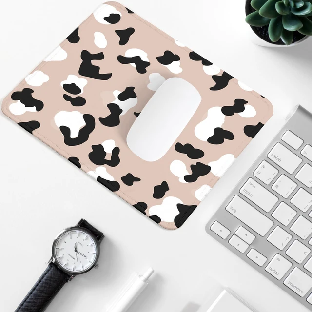 Alt view image 5 of 7 - Pink Cow Square Mouse Pad with Non-Slip Rubber Base, Home Office Desktop Accessory for Laptops, 9.4x7.8x0.12in