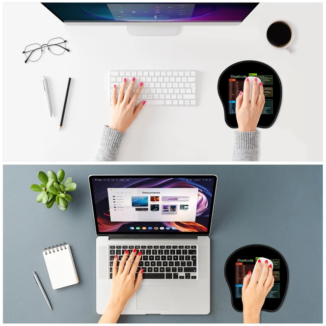 Alt view image 5 of 7 - ITNRSIIET Mouse Pad 8.7x8.3x0.12 inch, Non-Slip Rubber Base, Smooth Surface, Stitched Edges, Waterproof Durable, for Office & Gaming, All Mice, WinShortcuts