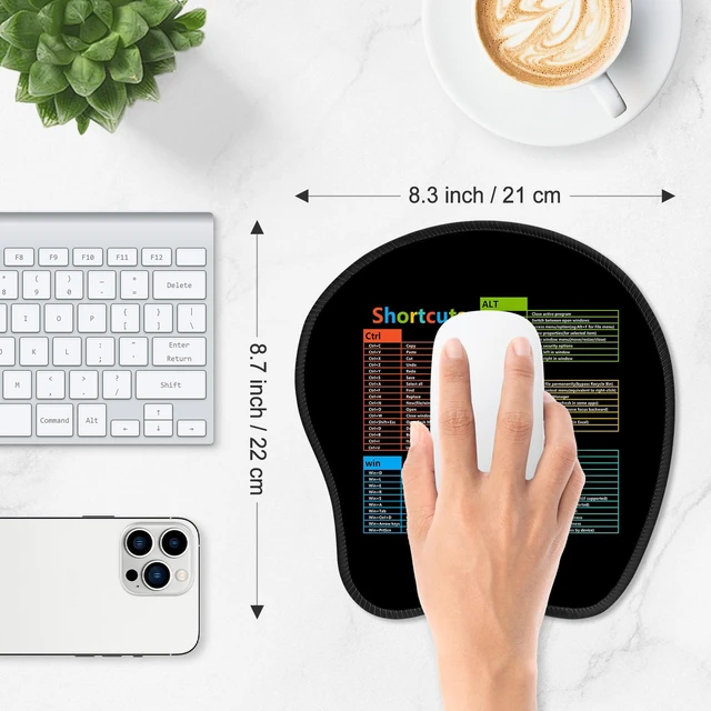 Alt view image 4 of 7 - ITNRSIIET Mouse Pad 8.7x8.3x0.12 inch, Non-Slip Rubber Base, Smooth Surface, Stitched Edges, Waterproof Durable, for Office & Gaming, All Mice, WinShortcuts