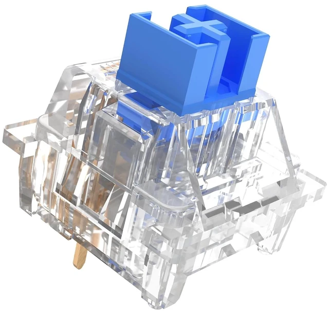 Main image of Outemu Crystal Blue 3-Pin 50gf Clicky RGB DIY Replaceable Dustproof Switches for MX Mechanical Gaming Keyboard, 10pcs (Blue)