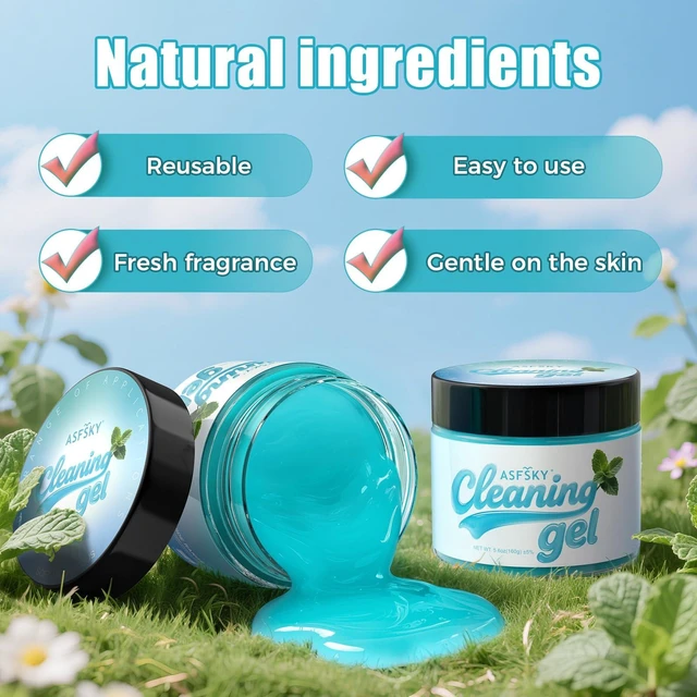 Alt view image 6 of 6 - ASFSKY Universal Car Cleaning Gel Putty Dust Remover Mint
