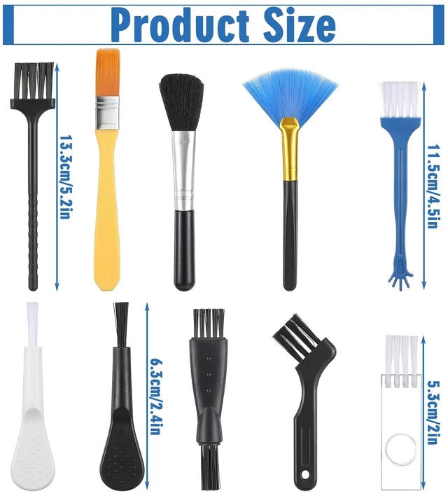 Alt view image 6 of 7 - 10-Piece Anti-Static Keyboard Brush Cleaning Set, Mini Portable Electronic Brush for Fans, Keyboards, Laptop, Circuit Board, Motherboard, PC