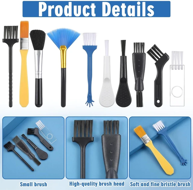 Alt view image 2 of 7 - 10-Piece Anti-Static Keyboard Brush Cleaning Set, Mini Portable Electronic Brush for Fans, Keyboards, Laptop, Circuit Board, Motherboard, PC