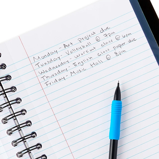 Alt view image 2 of 6 - Pen+Gear College Ruled 5-Subject Poly Notebook, 150 Sheets, 6" x 8.26", Black