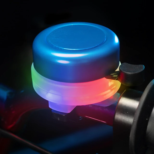 Alt view image 3 of 6 - BellBrightz Bicycle Bell With Multicolor Twinkling LEDs, Blue, Fits Most Handlebars
