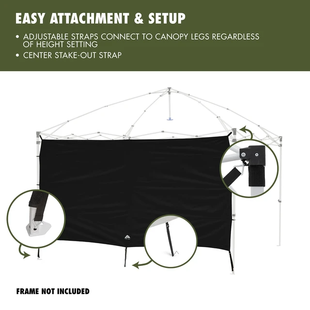 Alt view image 2 of 6 - Ozark Trail Canopy Sun Wall Accessory 10ft x 10ft Black