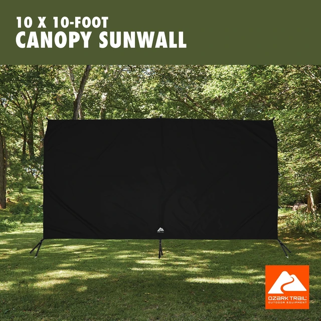 Alt view image 5 of 6 - Ozark Trail Canopy Sun Wall Accessory 10ft x 10ft Black
