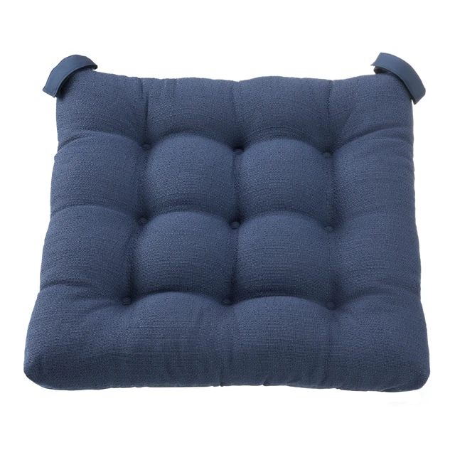 Alt view image 2 of 5 - Mainstays Textured Chair Seat Pad 4-Piece Set, Navy, 15.5in x 16in