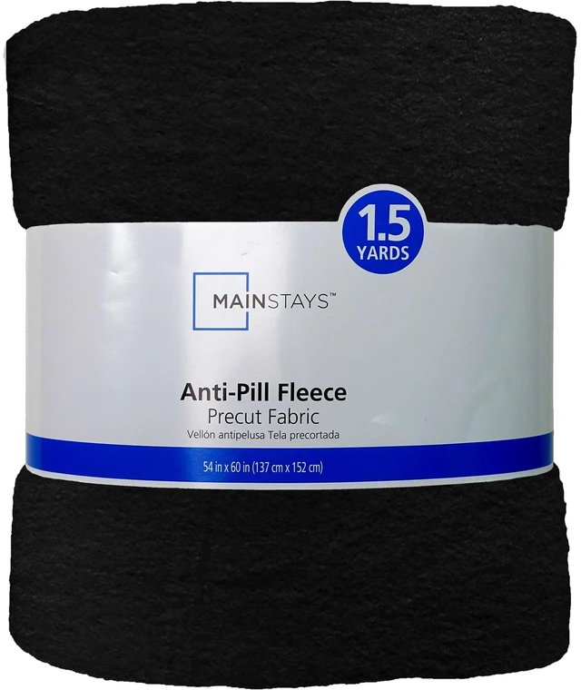 Main image of Mainstays Lux Anti-Pill Fleece Fabric Precut, 100% Polyester, Black, 58in x 1.5yd