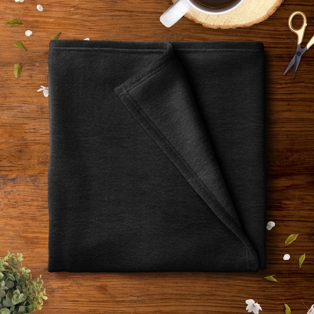 Alt view image 3 of 4 - Mainstays Lux Anti-Pill Fleece Fabric Precut, 100% Polyester, Black, 58in x 1.5yd