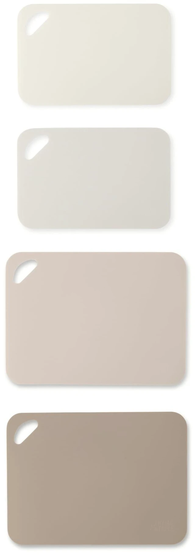 Main image of Thyme & Table 4-Piece Poly Cutting Mats, SM 7.5"x11.4", MD 9.8"x13.4", Cream