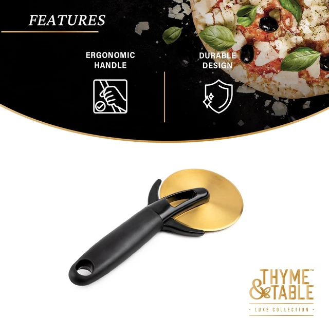Alt view image 5 of 6 - Thyme & Table Stainless Steel Gold Pizza Wheel