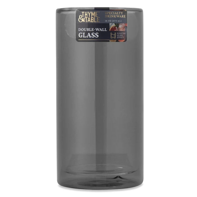Alt view image 2 of 4 - Thyme & Table 16fl oz Black Double-Wall Drinking Glass