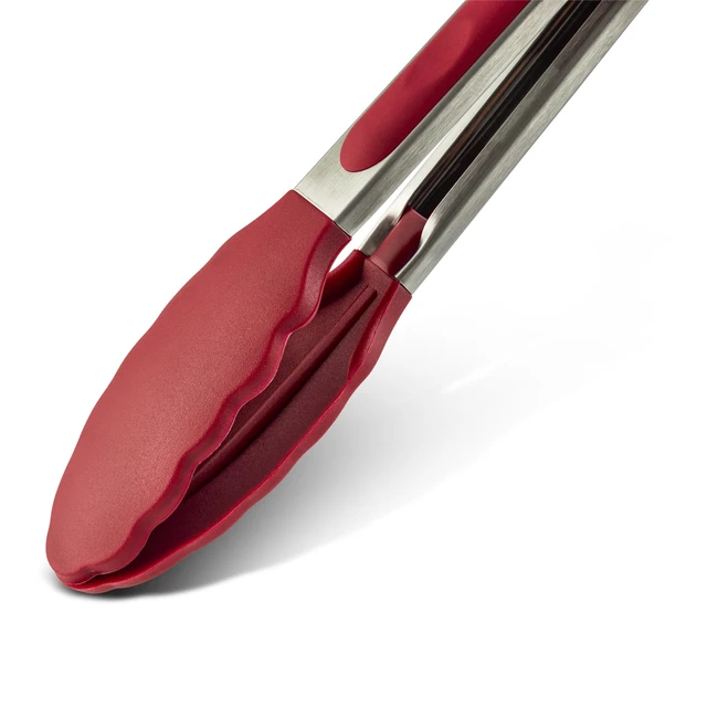 Alt view image 3 of 6 - Elements by Thyme & Table Red Silicone Locking Tongs Set of 2