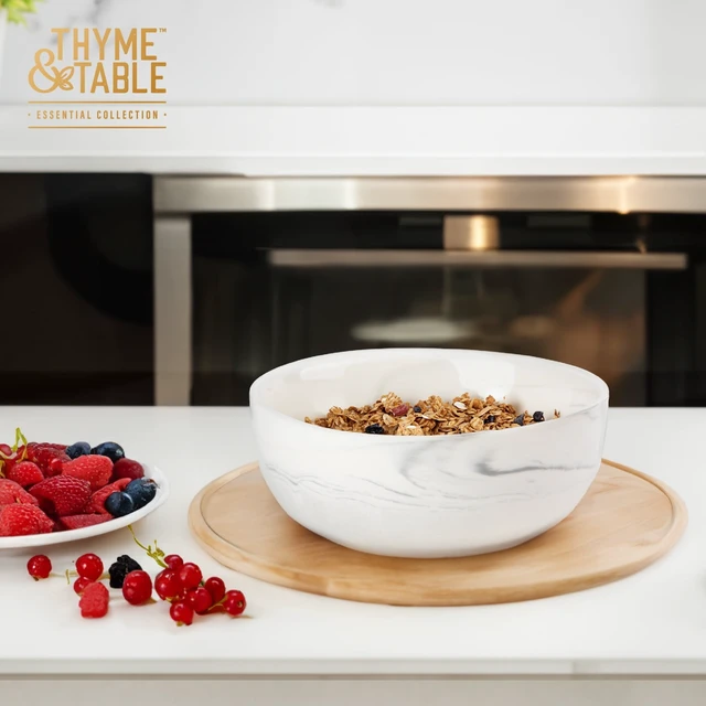 Alt view image 3 of 6 - Thyme & Table Grey Marble Ceramic Bowl