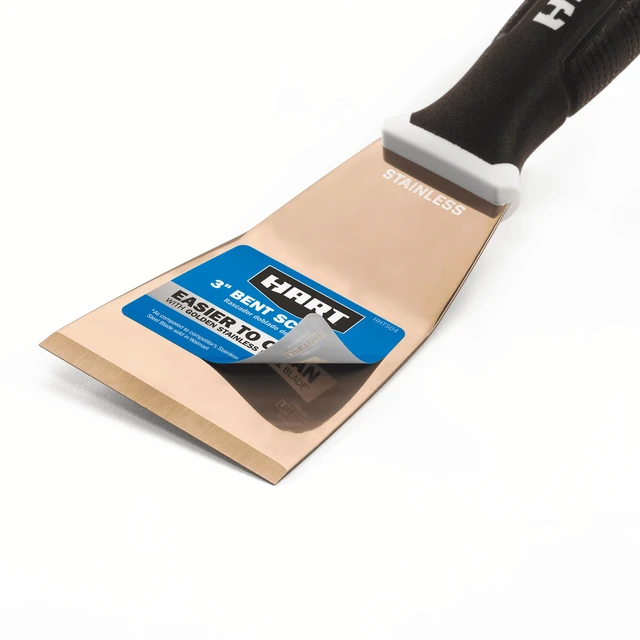 Alt view image 2 of 6 - HART 3-Inch Bent Scraper, Golden Stainless-Steel