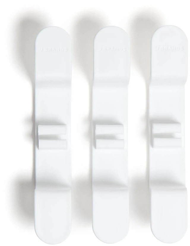 Main image of U Brands 3ct Peel-and-Stick Cable Wrap Hooks, White