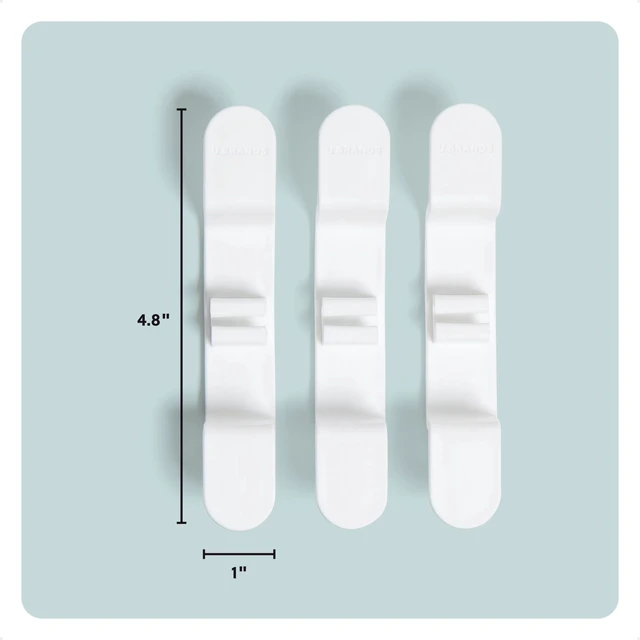 Alt view image 6 of 6 - U Brands 3ct Peel-and-Stick Cable Wrap Hooks, White