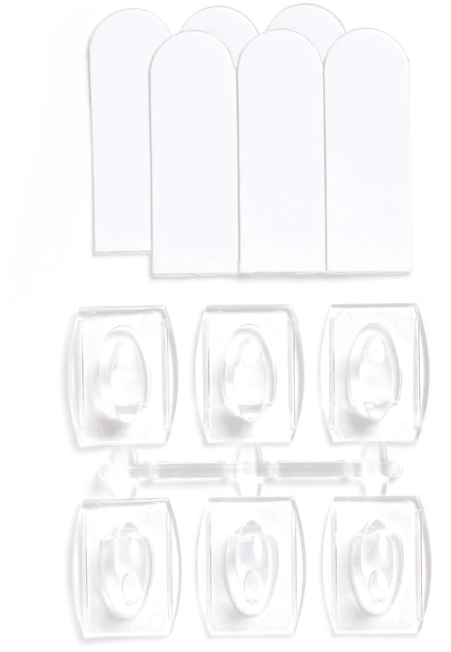Alt view image 6 of 6 - Hyper Tough Mini Removable Self-Adhesive Plastic Hooks, Clear, 18 Pieces, 0.5lb Capacity