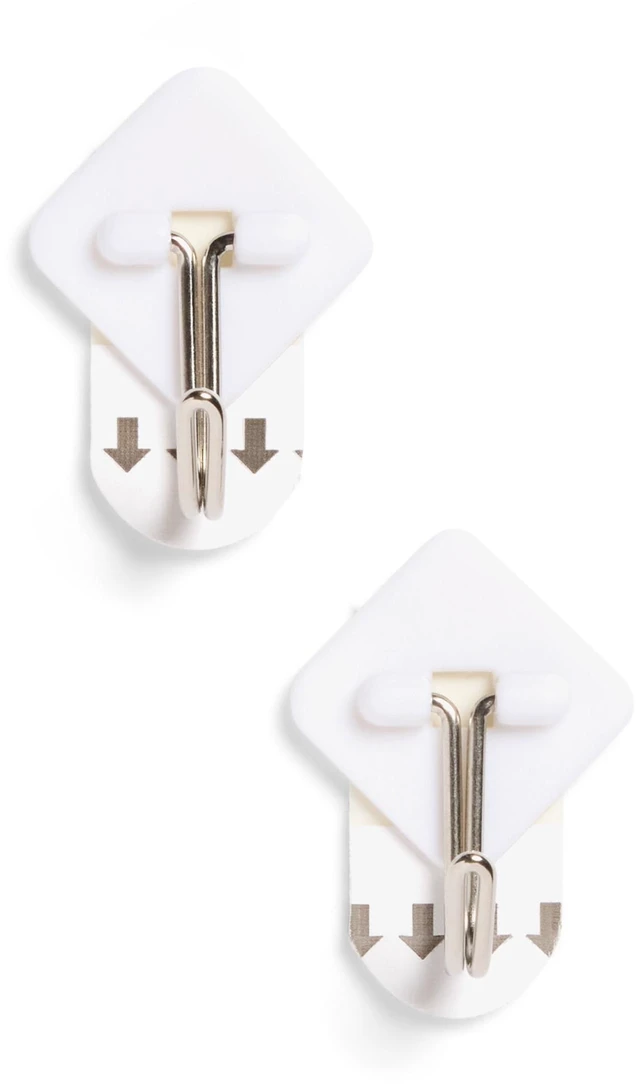 Alt view image 4 of 5 - Hyper Tough Removable Hinged Adhesive Hooks, 3 Pack, White, 2 Count, 1lb Capacity