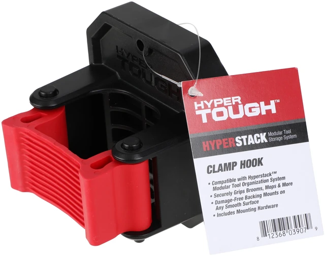 Alt view image 2 of 6 - Hyper Tough Hyper Stack Plastic Clamp Hook, Single Tool Holder for Modular Wall Storage