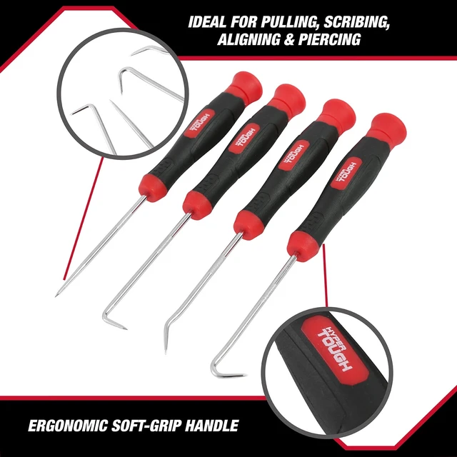 Alt view image 3 of 6 - Hyper Tough 4-Piece Curved, Complex & 90 Degree Steel Hooks