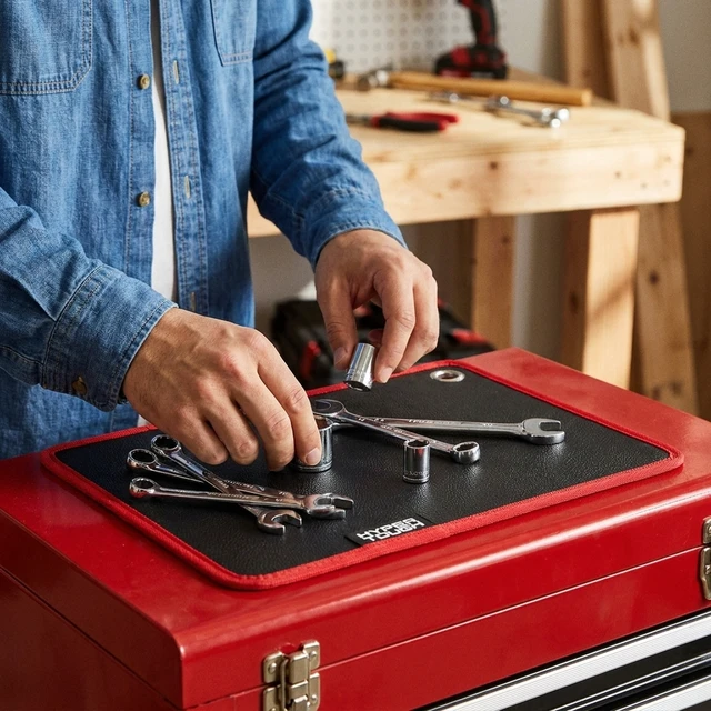 Alt view image 2 of 6 - Hyper Tough Magnetic Tool Pad, 40lb Hold, 12.6in x 9.7in