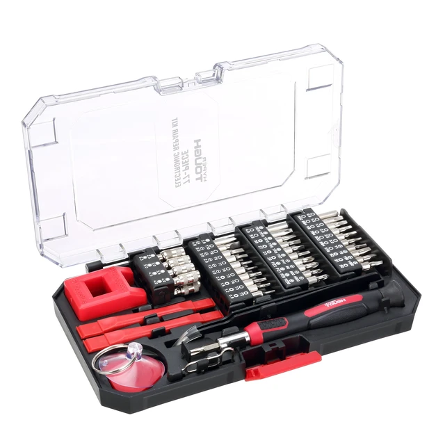 Alt view image 4 of 6 - Hyper Tough 77-Piece Precision Tool Kit with Magnetic Screwdriver, Standard Size Bits and Case