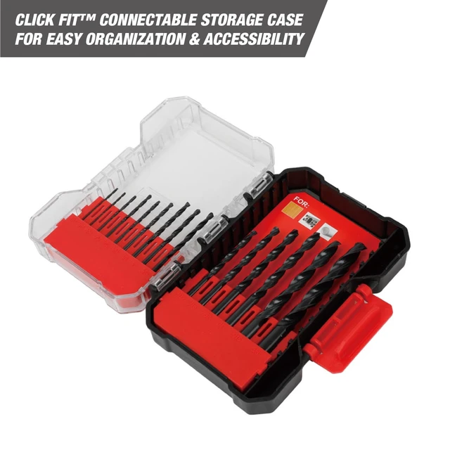 Alt view image 3 of 6 - Hyper Tough 41015CF 15-Piece Black Oxide Drill Bit Set with Click Fit Case