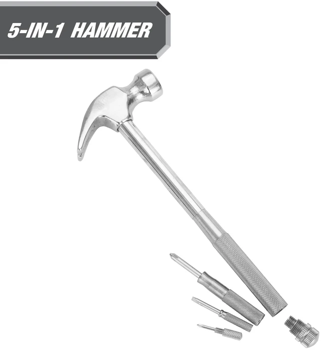 Main image of Hyper Tough 5-in-1 Hammer & Screwdriver Set