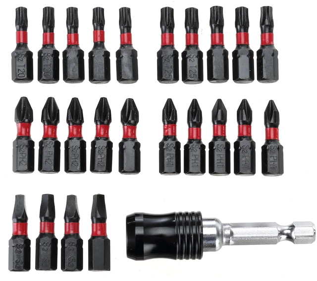 Main image of Hyper Tough 1" Impact Rated Screwdriver Bit Set, 25-Piece