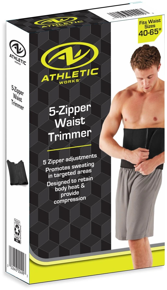 Alt view image 4 of 5 - Athletic Works 5-Zipper Waist Trimmer Belt, Plus Size, Black