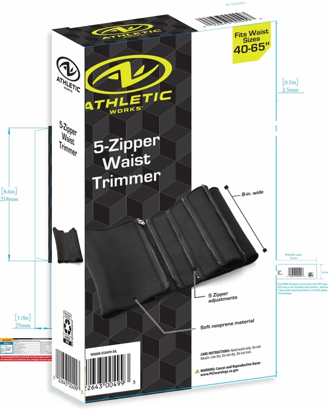 Alt view image 3 of 5 - Athletic Works 5-Zipper Waist Trimmer Belt, Plus Size, Black