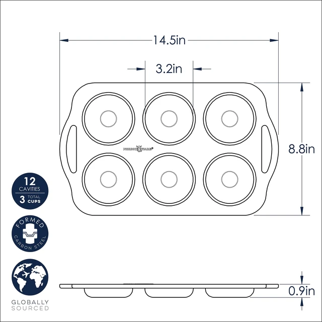 Alt view image 2 of 6 - Nordic Ware 6 Cavity Nonstick Steel Donut Pan