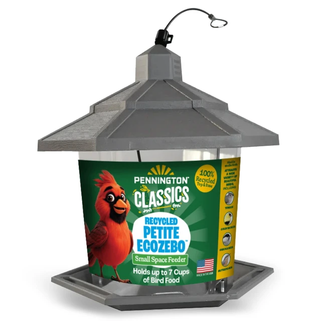 Alt view image 2 of 6 - Pennington Earth Smart Gray Plastic Hopper Wild Bird Feeder, 2.5lb Capacity
