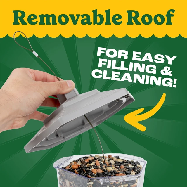 Alt view image 3 of 6 - Pennington Earth Smart Gray Plastic Hopper Wild Bird Feeder, 2.5lb Capacity