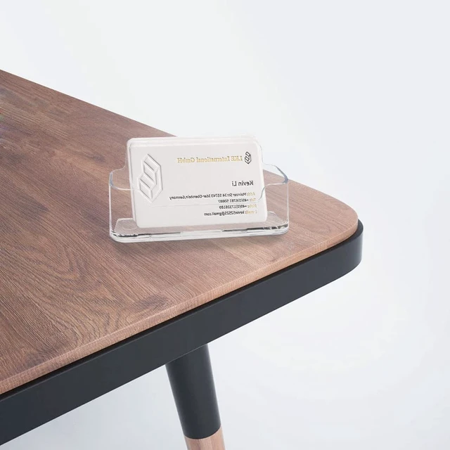 Alt view image 3 of 5 - HSYMQ Acrylic Clear Business Card Holder for Desk, Holds 30-50 Business Cards