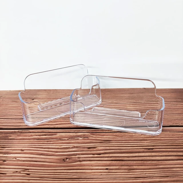 Alt view image 5 of 5 - HSYMQ Acrylic Clear Business Card Holder for Desk, Holds 30-50 Business Cards