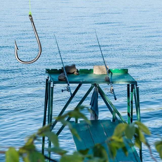 Alt view image 7 of 7 - 300PCS Small High-Carbon Steel Barbed Fishing Hooks with Hole, 10 Sizes