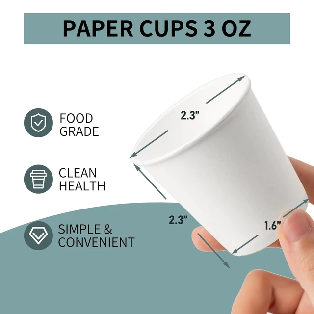 Alt view image 5 of 6 - RACETOP 3oz Disposable Paper Mouthwash Cups, 100 Pack, for Bathroom