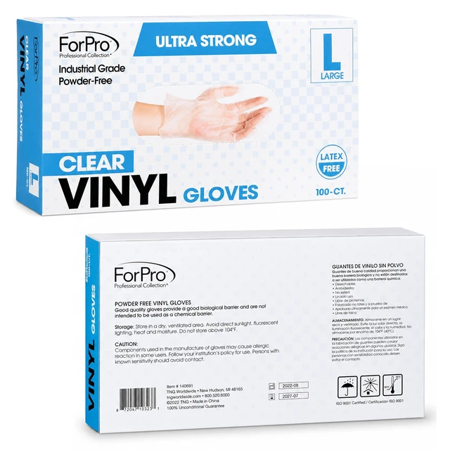Alt view image 7 of 7 - ForPro Disposable Vinyl Gloves, 3.9Mil, Powder and Latex-Free, Food Safe